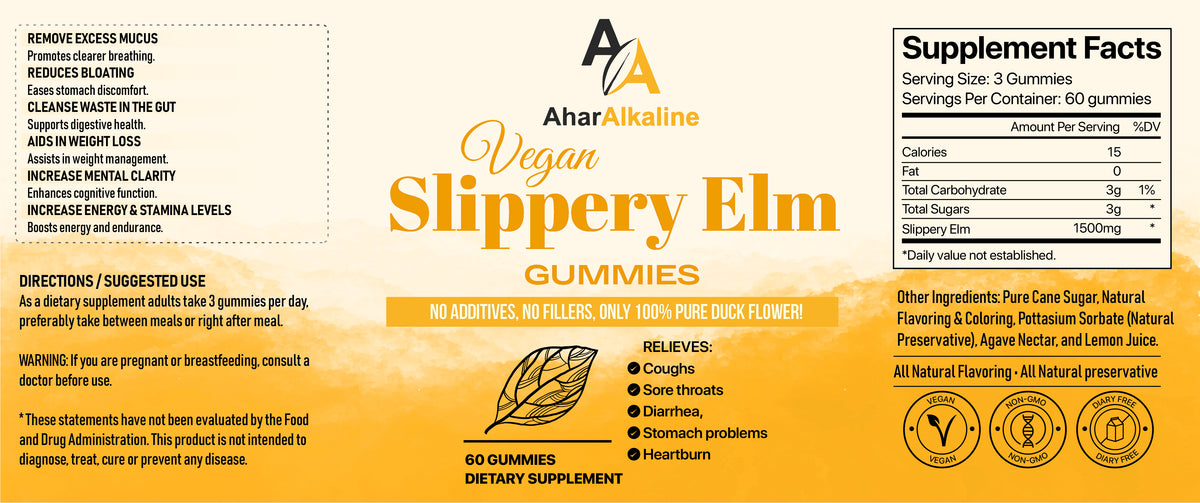 Vegan Slippery Elm Gummies Ahar Alkaline